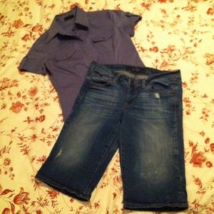 Jessica Simpson denim flap back pockets capris shorts Size 27